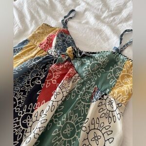100% Silk bcbgmaxazria patchwork dress